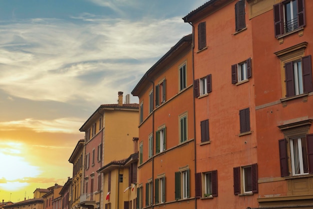 Colored houses in the historic center of Rome