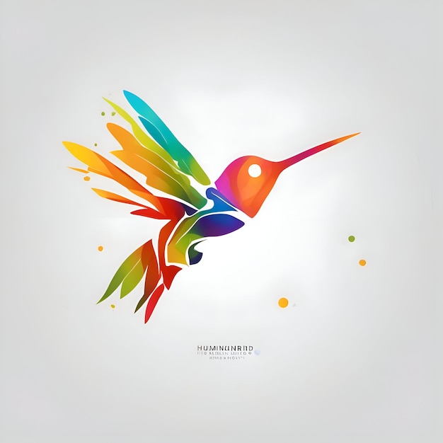 Foto colibrì colorato sfondo astratto illustrazione vettoriale eps 10