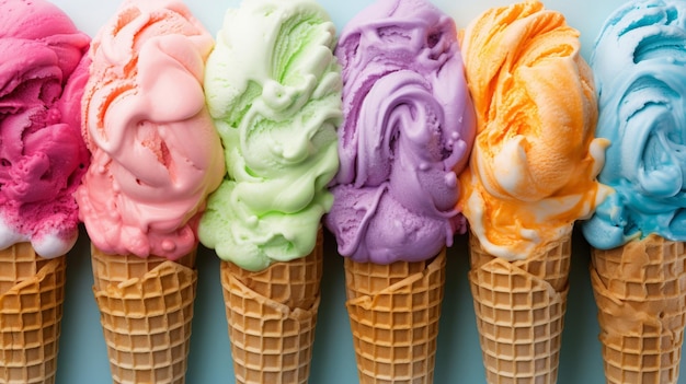 色の付いたアイスクリームの背景