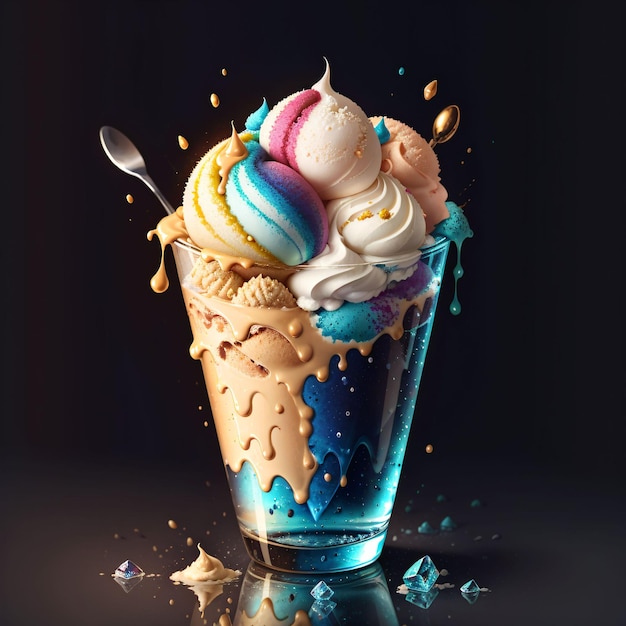 Colored ice cream