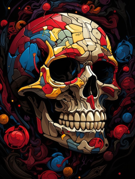 Foto illustrazione a colori di un cranio