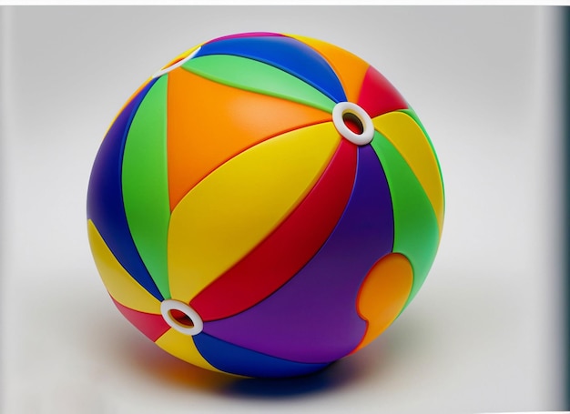 Colored inflatable beach ball