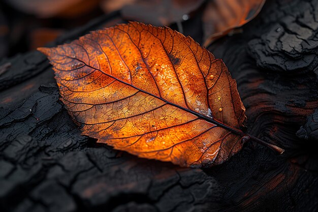 Colored Leaf in a Photogallery