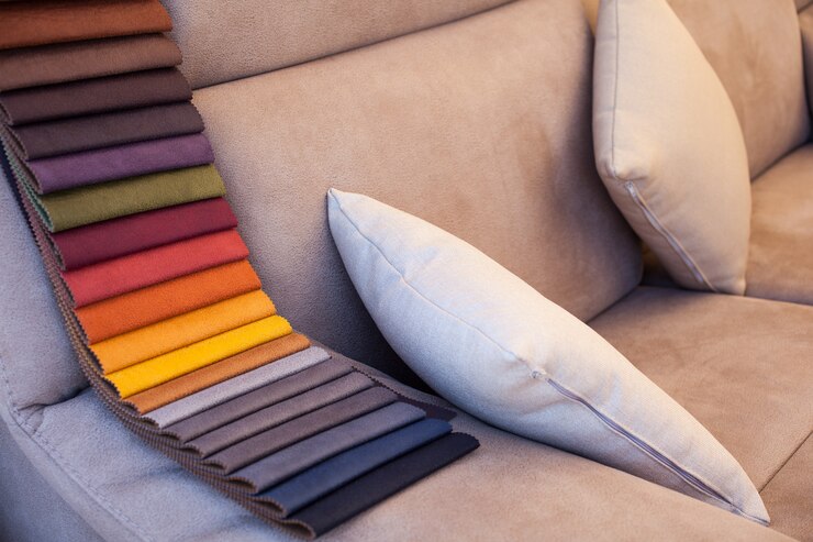 Photo colored leather on sofa