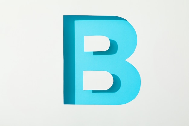 Photo colored letter b on white background