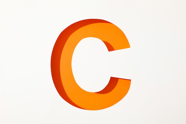 Photo colored letter c on white background