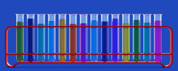 Colored liquids in test tubes