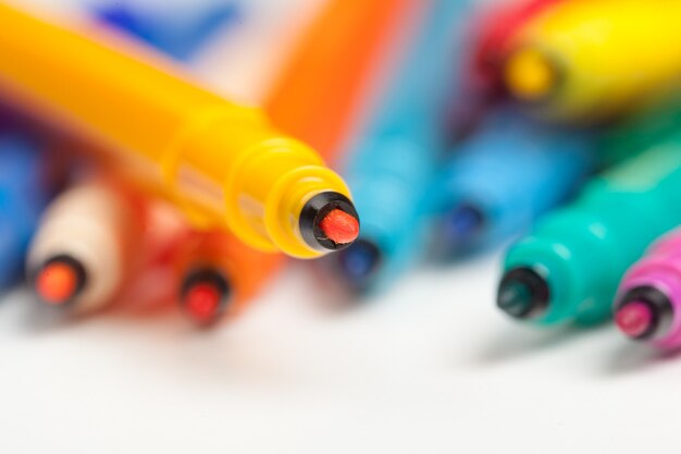 Colored markers isolated