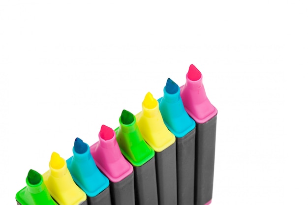 Colored markers isolated