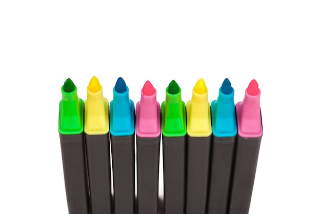 Colored markers isolated