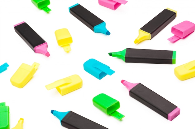 Photo colored markers isolated