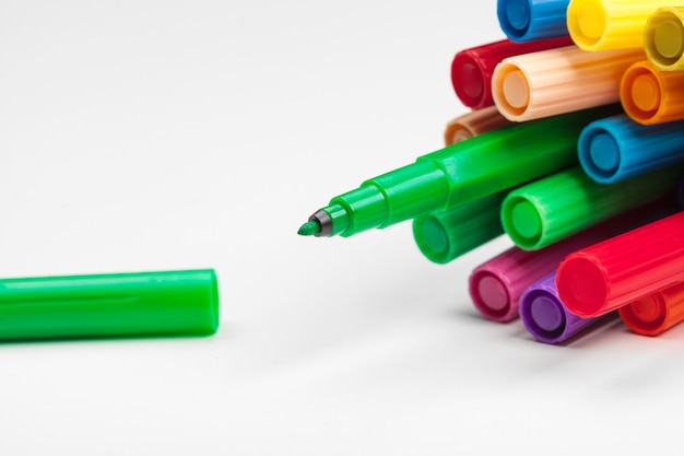 Colored markers isolated