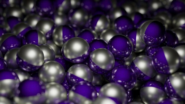 Цветные металлические шарики движутся в потоке. Металлические шарики d движутся в большом количестве в потоке.