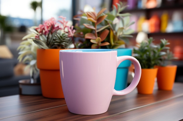 Photo colored mug mockup