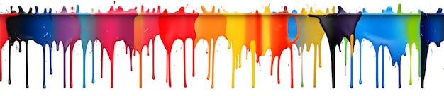 Photo colored paint dripping isolated on a white background