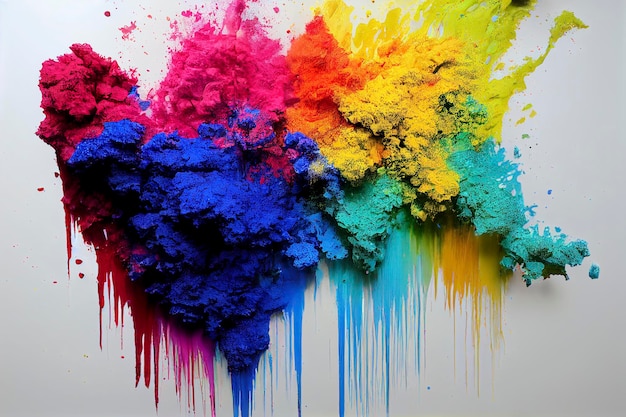 Colored paint splash isolated