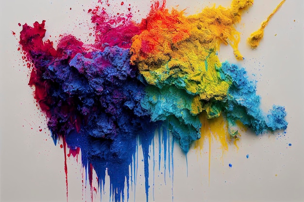 Colored paint splash isolated