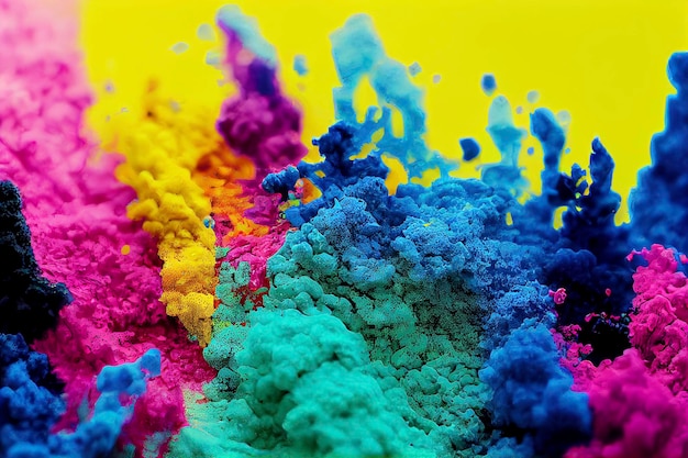 Photo colored paint splash isolated.
