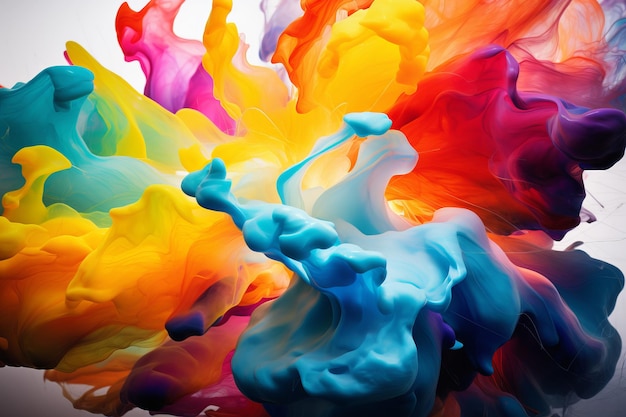 Colored paint splashes on the background generative ai