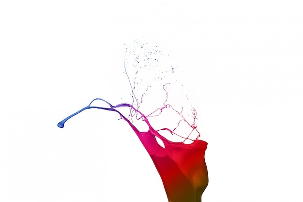Пестрая краска брызги, изолированные на белом фоне.