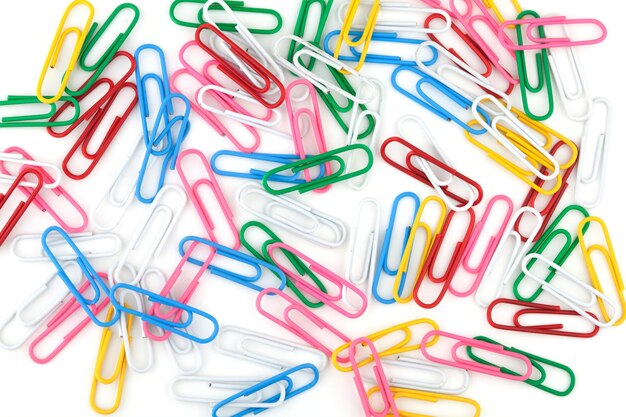 Premium Photo | Colored paper clips background