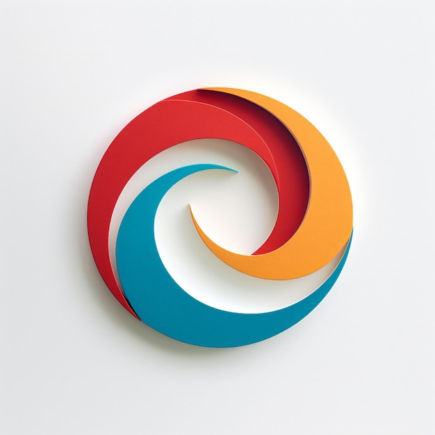 Фото Логотип из цветной бумаги, изображающий сообщение на белом фоне