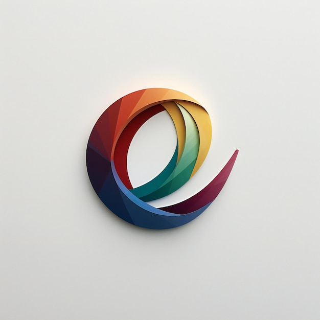 Photo colored paper cut logo representing a message white background