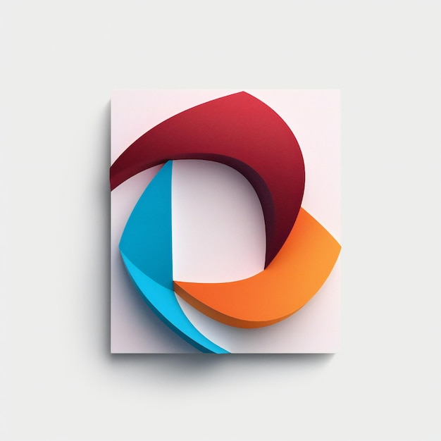 Photo colored paper cut logo representing a message white background