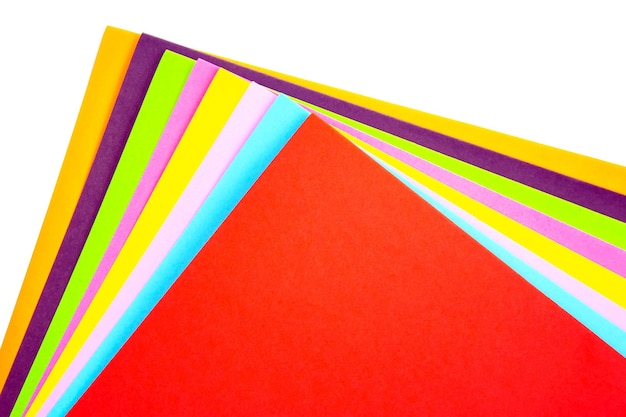 Colored paper set creativity and creativity background geometric abstraction