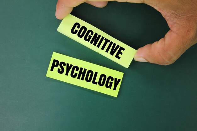 colored paper with the word Cognitive psychology the concept of mental health