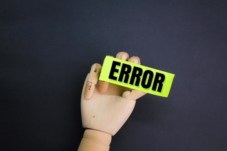 Photo colored paper with word errors the concept of error in something