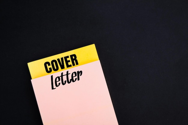 colored paper with the words cover letter