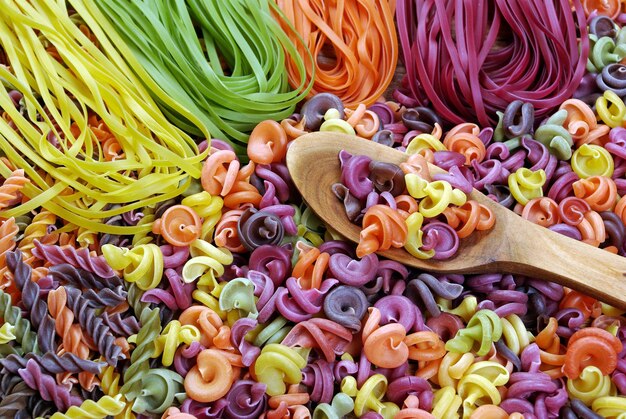 colored pasta texture background