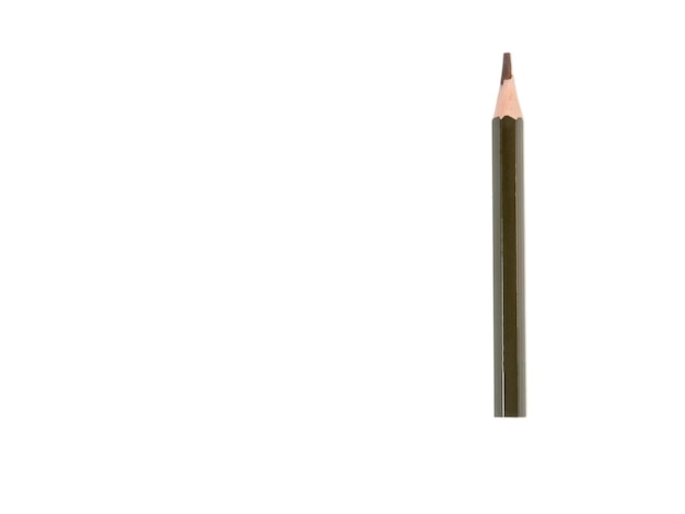 Colored pencil on a white background Brown short pencil made of wood