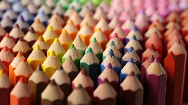 Цветные карандаши обратно в школу Генерируется AI