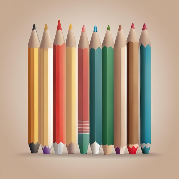colored pencils on a colored backgroundset of colorful pencils
