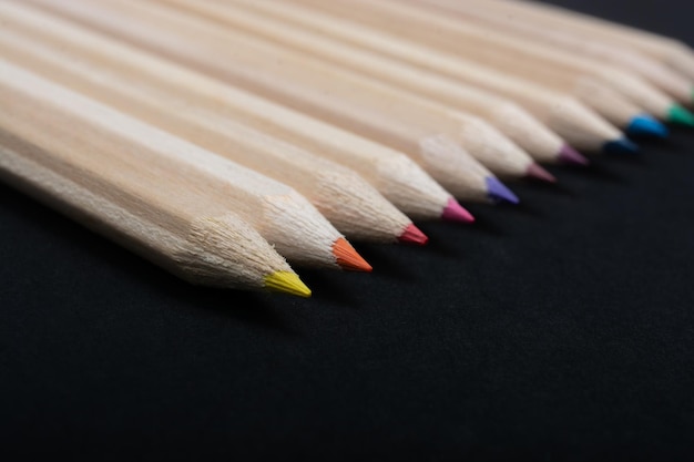 Colored pencils for creative idea and concept