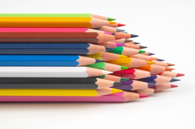 Colored pencils for drawing isolated