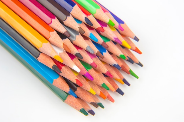 Colored pencils for drawing on a white surface