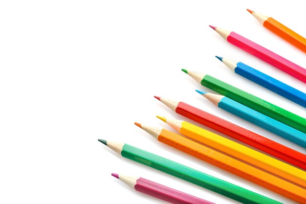 Colored pencils isolated on white