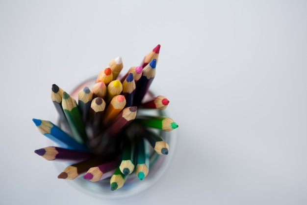 Colored pencils kept in jar