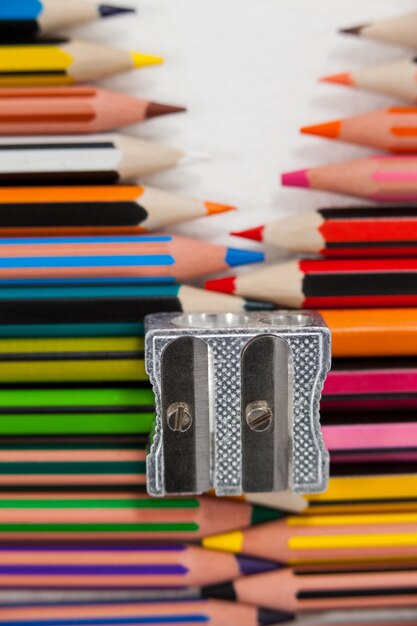 Colored pencils and sharpener