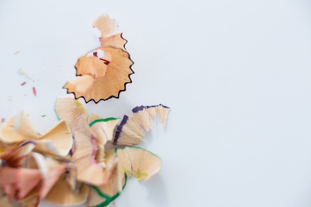 Colored pencils shavings