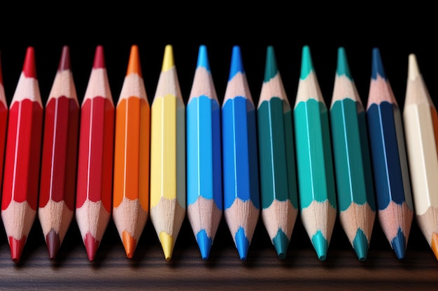 Colored pencils sides aligned in wide header format