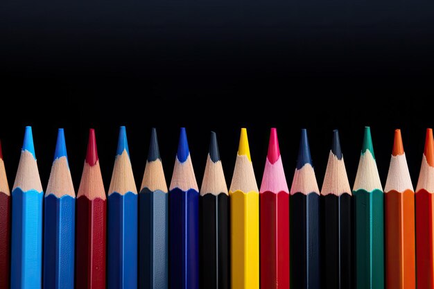 Colored pencils sides aligned in wide header format