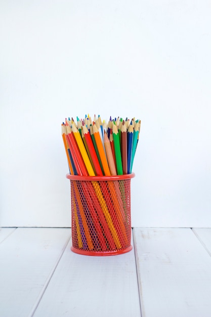 Colored pencils white background