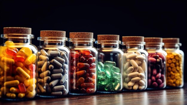 colored pill capsules