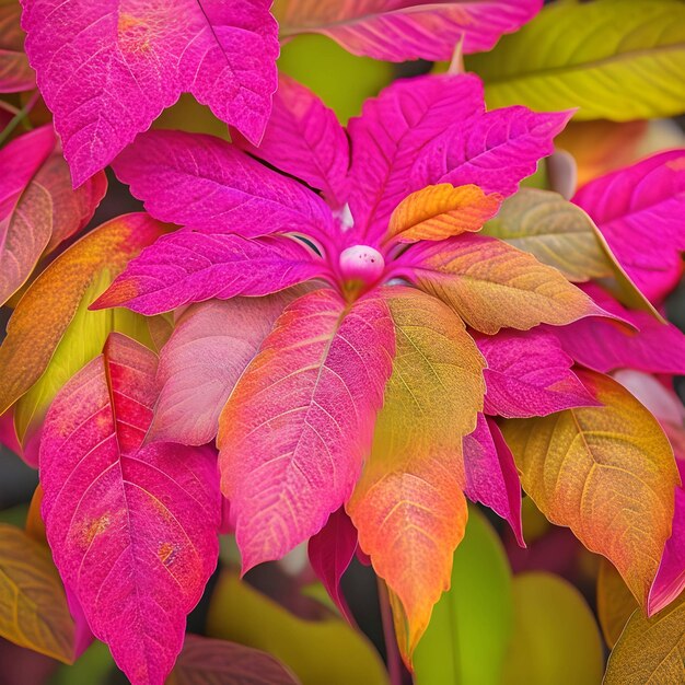 цветные листья растений