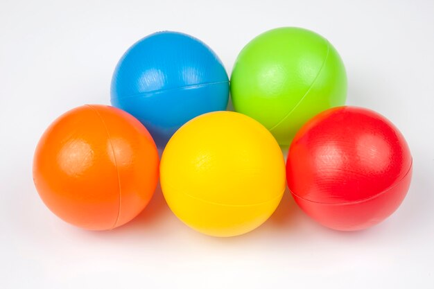 Colored plastic balls. leisure and game items.