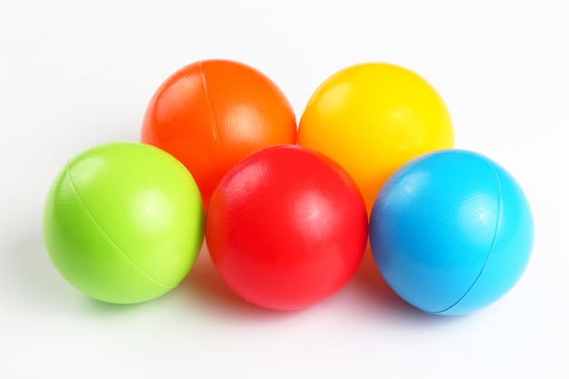 Colored plastic balls. leisure and game items.